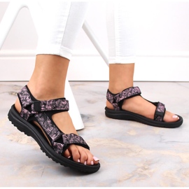 News Novedades 5630 sandalias deportivas de mujer negras con velcro negro 3