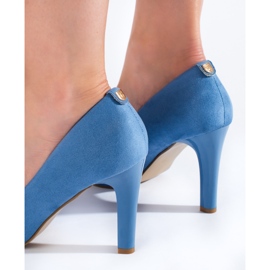 Bombas de mujer con tacones altos Shelovet azul 3