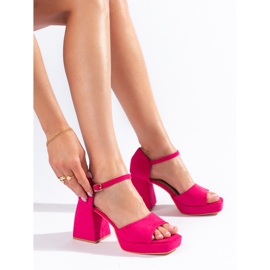 Sandalias tacón Vinceza ante rosa 1