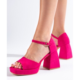 Sandalias tacón Vinceza ante rosa rosado 2