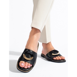 Pantuflas Shelovet de mujer elegantes negras negro 1