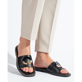 Pantuflas Shelovet de mujer elegantes negras negro 3