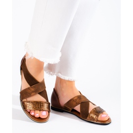 Sandalias planas mujer Shelovet marrón 2