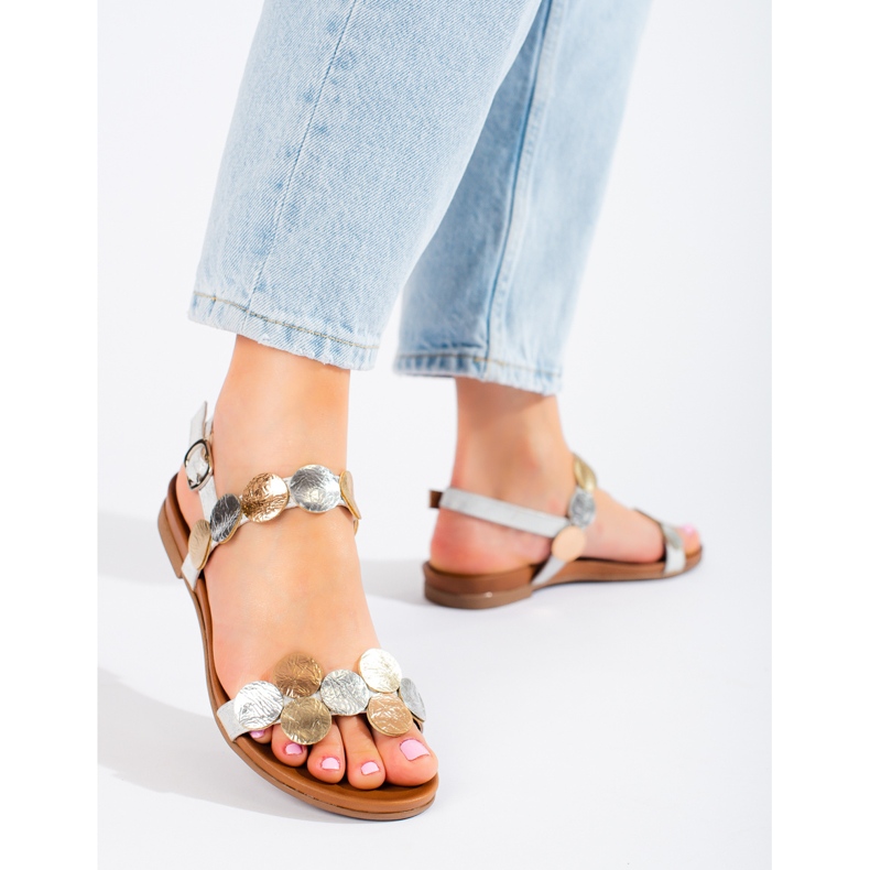 Sandalias planas mujer Shelovet plata 1