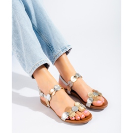Sandalias planas mujer Shelovet plata 3