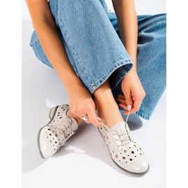 W. Potocki Zapatos mujer calados con cordones Potocki plata 2