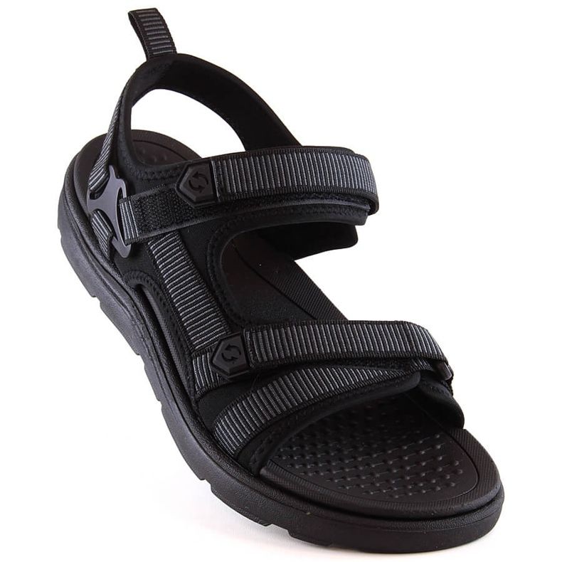 News Sandalias deportivas de hombre negras con velcro Novedad 23MN11-5623 negro 1