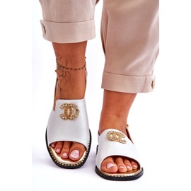 Sandalias Mujer Con Adorno S.Barski KV-2775-49 Plata 4