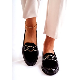 Mocasines Clásicos Con Cadena Laura Messi 2531 Negro 2