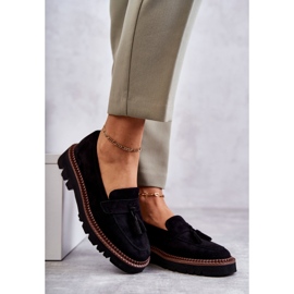 Vinceza Zapatos De Mujer De Ante En La Plataforma Unni Negro 2