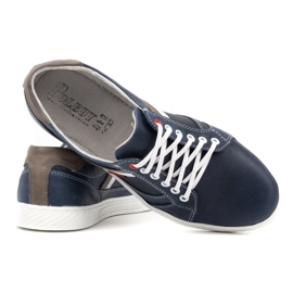 Polbut Zapatos hombre piel J47, azul marino y gris. multicolor 2