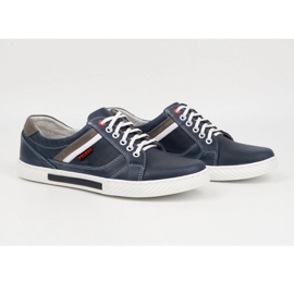 Polbut Zapatos hombre piel J47, azul marino y gris. multicolor 4