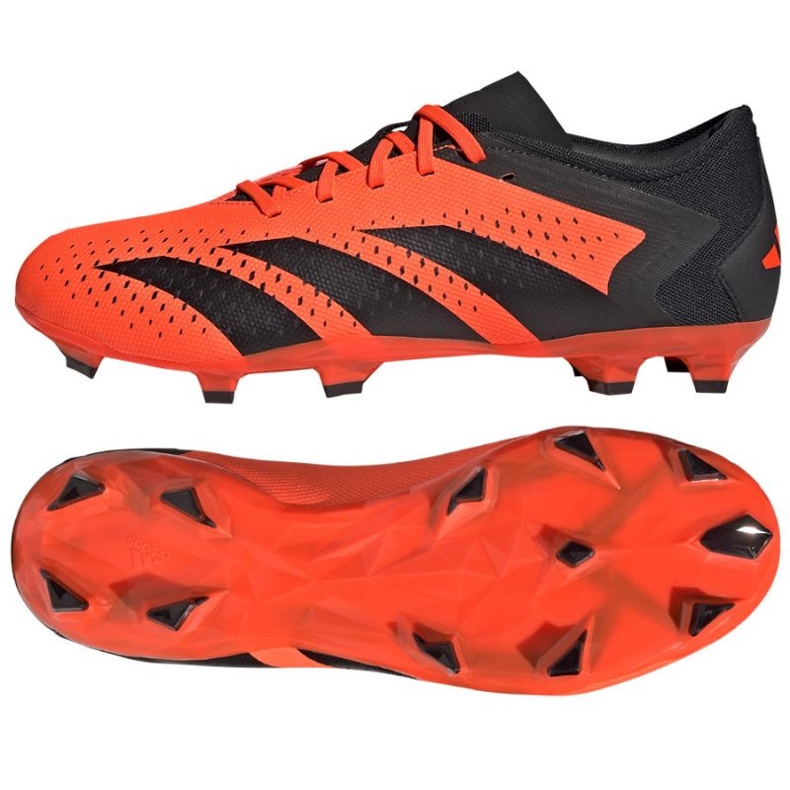 Adidas Predator Accuracy.3 L Fg M GW4601 zapatos de fútbol rojo naranjas y tintos 1
