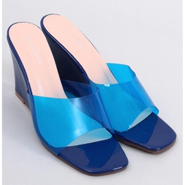 Chanclas Rocks Blue con cuña transparente azul 1
