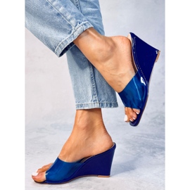 Chanclas Rocks Blue con cuña transparente azul 2