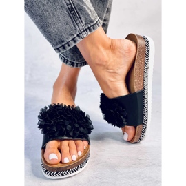 BM Pantuflas Flor Negra Sur negro 4