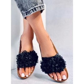 BM Pantuflas Flor Negra Sur negro 3