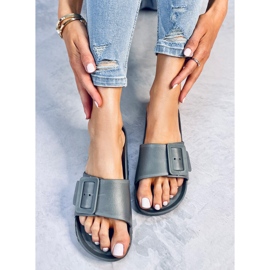 BM Chanclas de goma Romero Grey con hebilla gris 4
