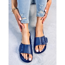 BM Chanclas Romero D.BLUE de goma con hebilla azul 4