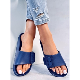 BM Chanclas Romero D.BLUE de goma con hebilla azul 3