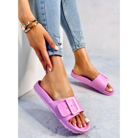 Chanclas de goma con hebilla Romero Pink rosado 2