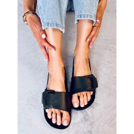 Romero Chanclas negras de goma con hebilla negro 3