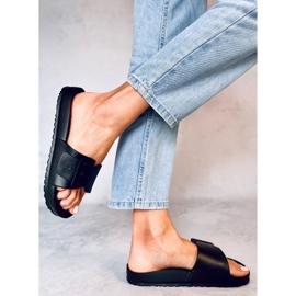 Romero Chanclas negras de goma con hebilla negro 2