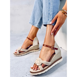 BM Sandalias con cuña Tedder Beige 2