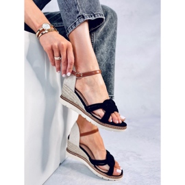 BM Sandalias cuña Tedder negras negro 5