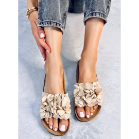 Pantuflas de corcho con flores beige Fowley 4