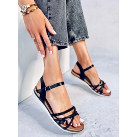 BM Sandalias Marty Black con circonitas cúbicas negro 4