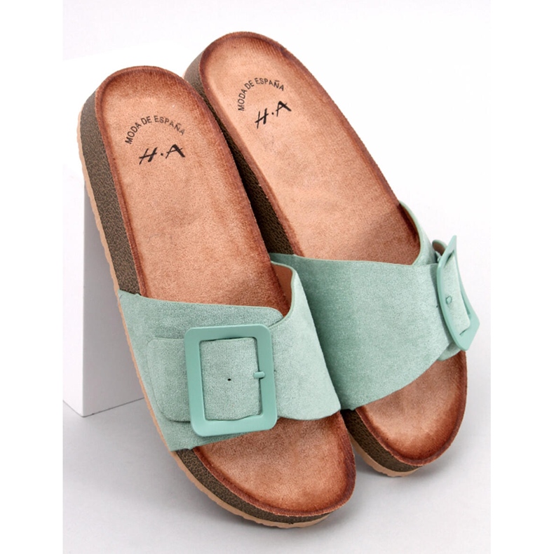 Chanclas Hebilla Verde Oscuro 1