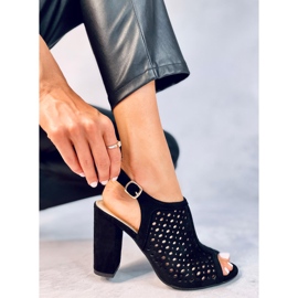 Sandalias negras tacón calado Noise negro 4