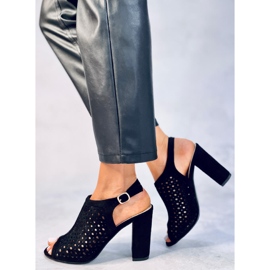 Sandalias negras tacón calado Noise negro 3