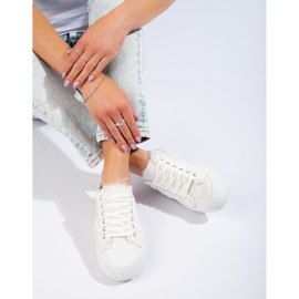 Deportivas blancas con plataforma Shelovet blanco 3
