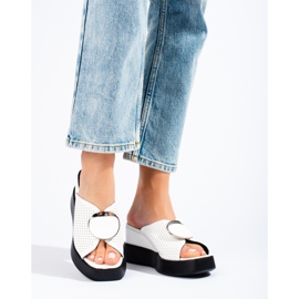 Sandalias cuña Shelovet blancas blanco 3