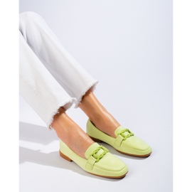 Mocasines mujer Shelovet en ante verde 1