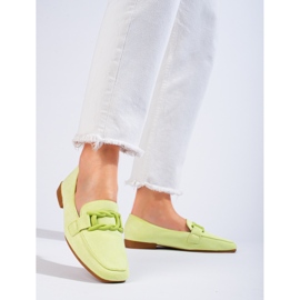 Mocasines mujer Shelovet en ante verde 3