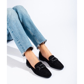 Mocasines de mujer en ante negro de Shelovet 1