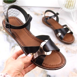 Sandalias mujer planas negras Potocki RS64012 negro 5