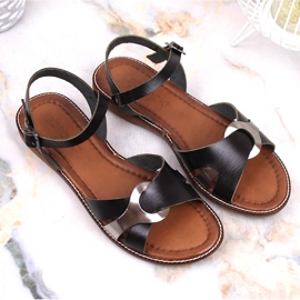 Sandalias mujer planas negras Potocki RS64012 negro 7