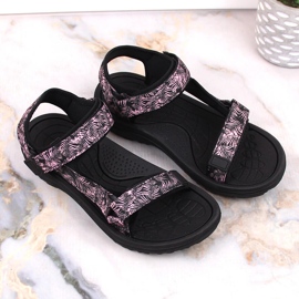 News Novedades 5630 sandalias deportivas de mujer negras con velcro negro 8