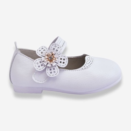 Bailarinas Infantiles De Piel Con Flor Blanco Cobi 1 Bailarinas Infantiles De Piel Con Flor Blanco Cobi 1