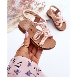 Sandalias Infantiles Trenzadas Sin Cordones Rosa Tracy rosado 3