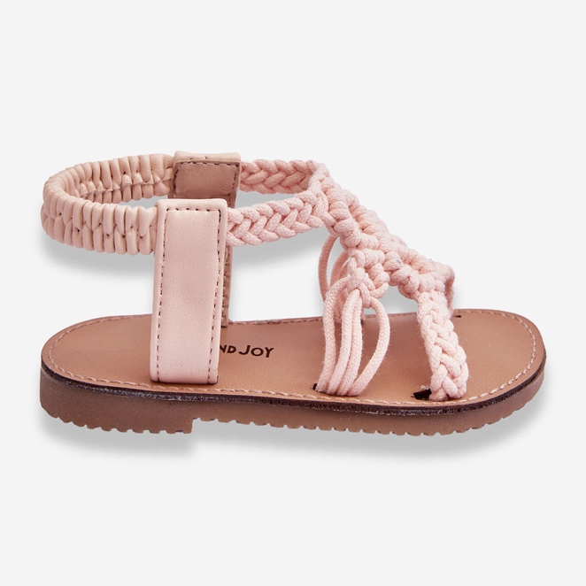 Sandalias Infantiles Trenzadas Sin Cordones Rosa Tracy 1