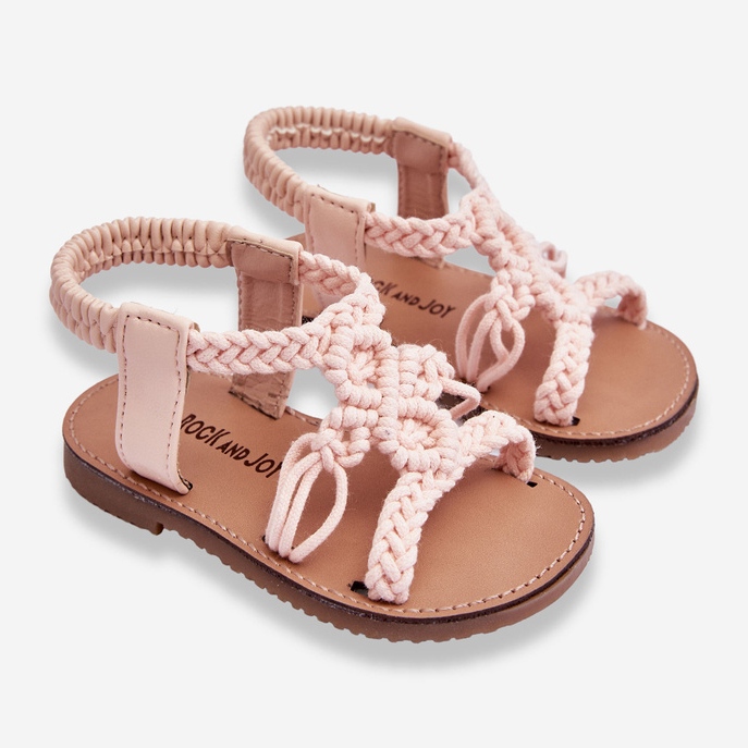 Sandalias Infantiles Trenzadas Sin Cordones Rosa Tracy rosado 2