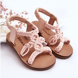 Sandalias Infantiles Trenzadas Sin Cordones Rosa Tracy rosado 5