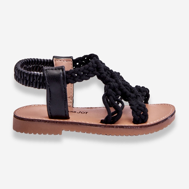 Sandalias Infantiles Sin Cordones Trenzadas Tracy Negras negro 1