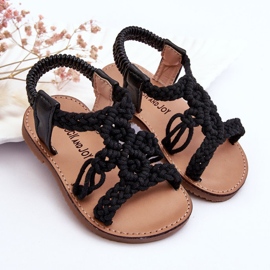 Sandalias Infantiles Sin Cordones Trenzadas Tracy Negras negro 5