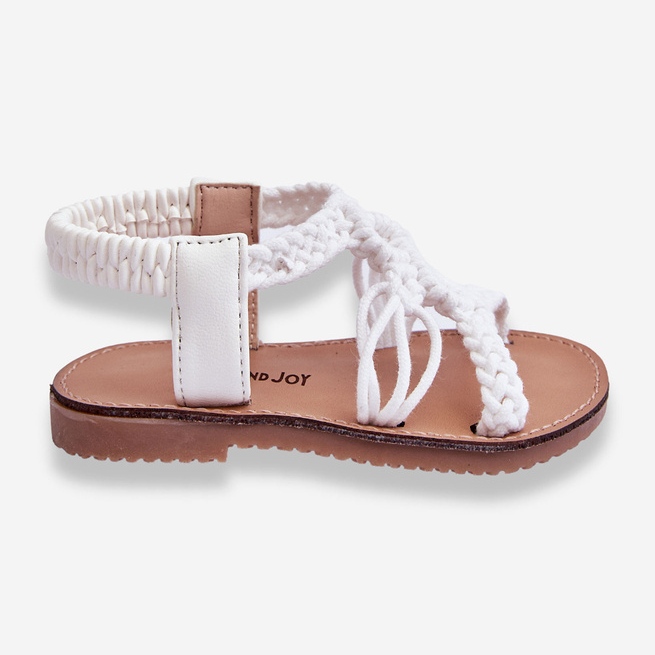 Sandalias Infantiles Trenzadas Sin Cordones Blanco Tracy 1
